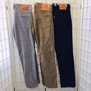 2 pair of LEVIS 511 Slim, 33 waist/32 length corduroys